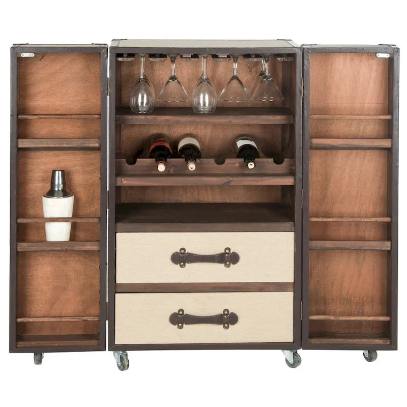 Meuble de bar de rangement Safavieh Krista Beige - 23,6 x 17,7 x 42,1 - 24Lx18Px42H