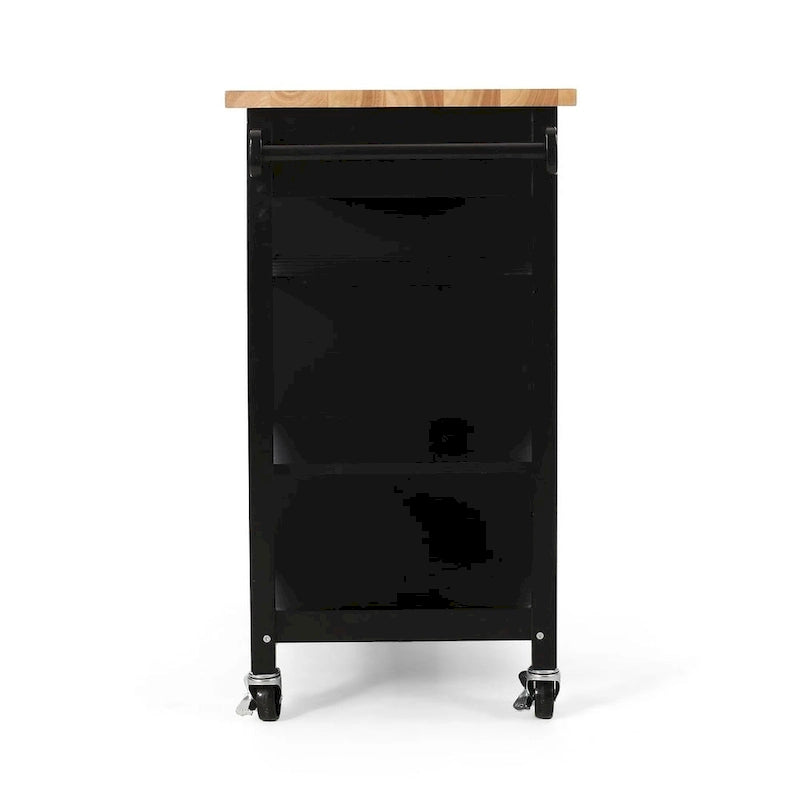 Chariot de cuisine moderne en bois avec roues, tiroir et armoire de Christopher Knight Home