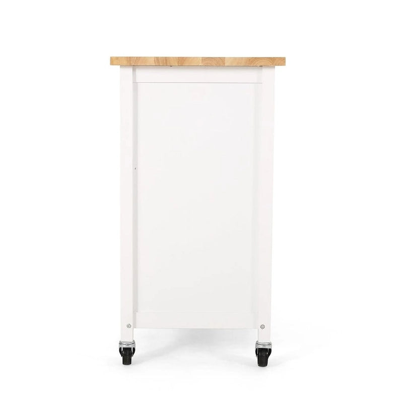 Chariot de cuisine moderne en bois avec roues, tiroir et armoire de Christopher Knight Home