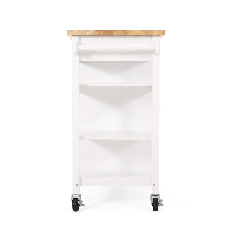 Chariot de cuisine moderne en bois avec roues, tiroir et armoire de Christopher Knight Home
