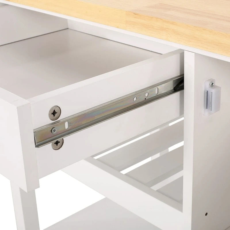 Chariot de cuisine moderne en bois avec roues, tiroir et armoire de Christopher Knight Home