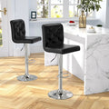 Javlergo Bar Stools Set of 2 Adjustable Swivel PU Leather Barstools with Back and Footrest