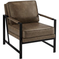 Yaheetech Fauteuil d'appoint rétro en similicuir