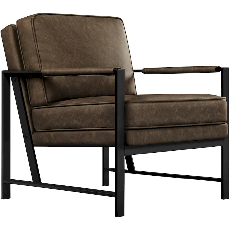 Yaheetech Fauteuil d'appoint rétro en similicuir