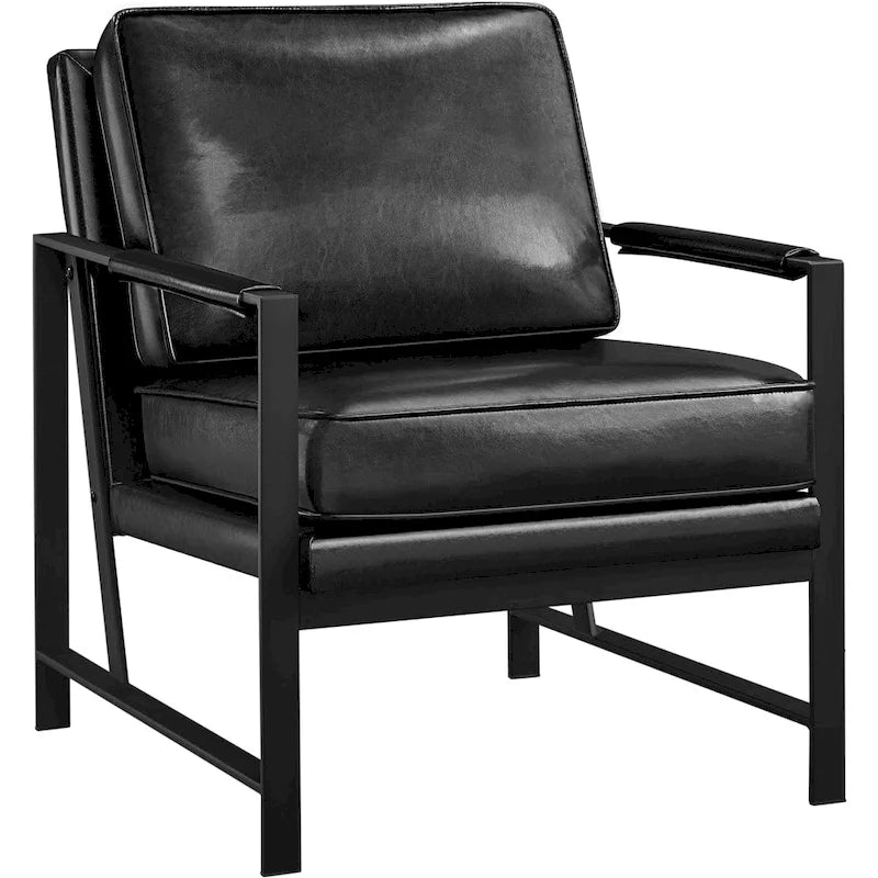 Yaheetech Fauteuil d'appoint rétro en similicuir