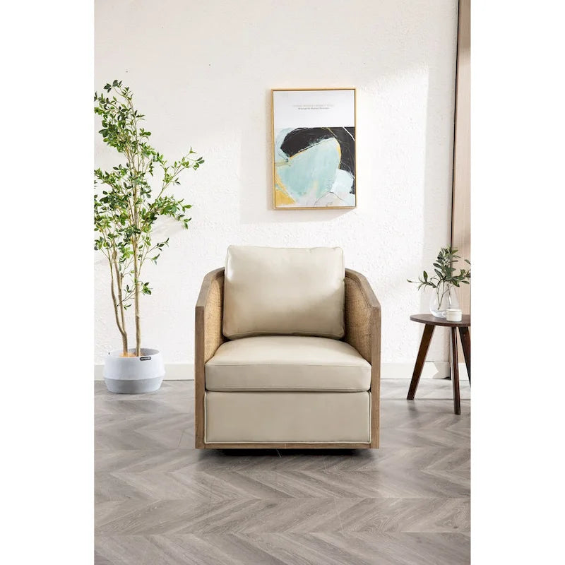 Fauteuil canapé circulaire confortable dans le salon, fauteuil club pivotant à 360 degrés