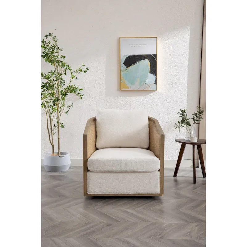 Fauteuil canapé circulaire confortable dans le salon, fauteuil club pivotant à 360 degrés