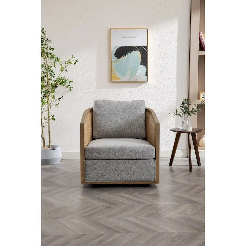 Fauteuil canapé circulaire confortable dans le salon, fauteuil club pivotant à 360 degrés