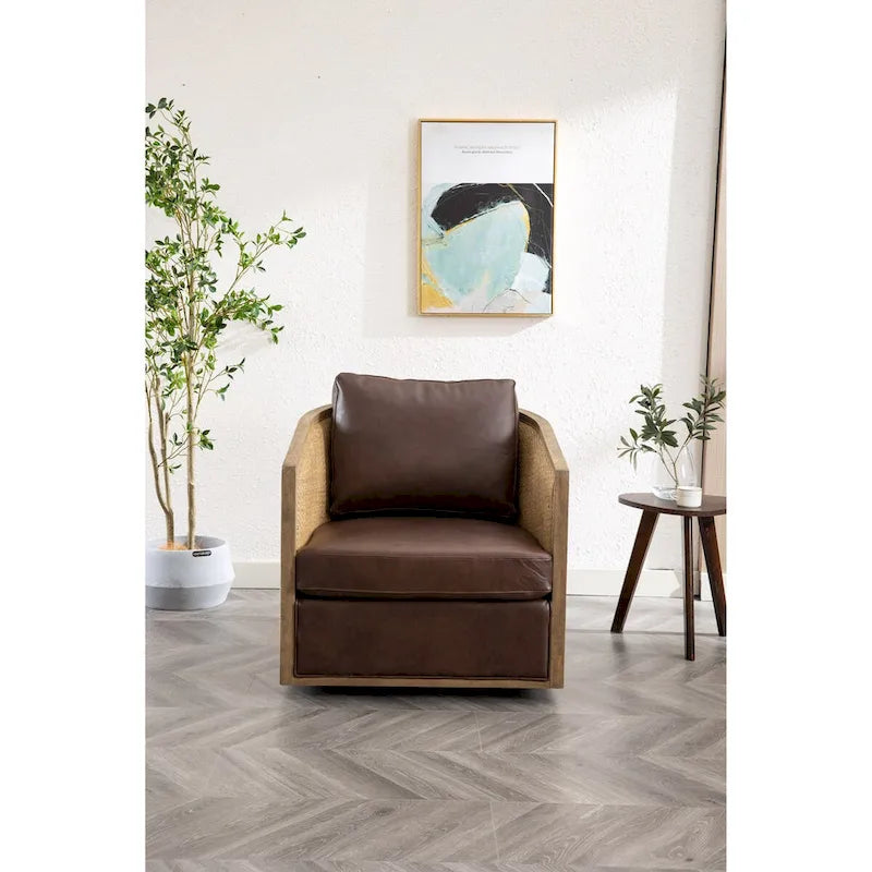 Fauteuil canapé circulaire confortable dans le salon, fauteuil club pivotant à 360 degrés