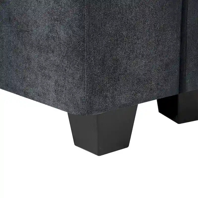 Canapé sectionnel d'angle moderne et convertible avec remplissage en plumes et méridienne réversible - 129.9L x 72P x 31.5H