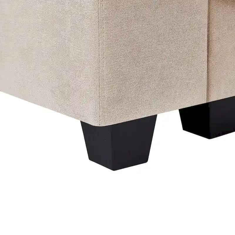 Canapé sectionnel d'angle moderne et convertible avec remplissage en plumes et méridienne réversible - 129.9L x 72P x 31.5H