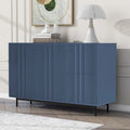 Meuble de Rangement Motif Vague avec 2 Portes et 2 Tiroirs, Réglable, Adapté pour Bureau, Entrée et Salon
