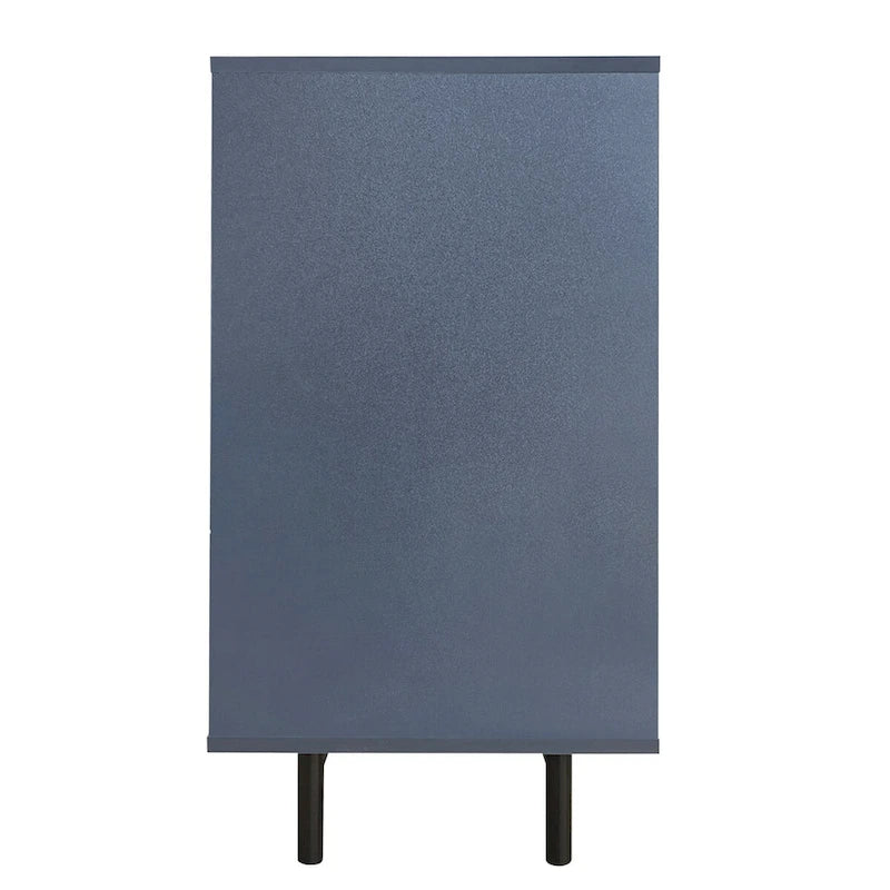 Meuble de Rangement Motif Vague avec 2 Portes et 2 Tiroirs, Réglable, Adapté pour Bureau, Entrée et Salon