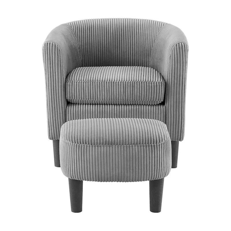 Fauteuil d'appoint moderne en tissu avec repose-pieds ottoman