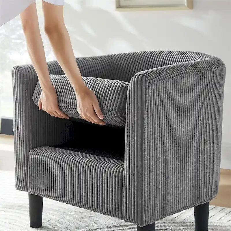 Fauteuil d'appoint moderne en tissu avec repose-pieds ottoman