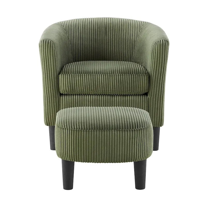 Fauteuil d'appoint moderne en tissu avec repose-pieds ottoman