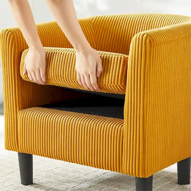 Fauteuil d'appoint moderne en tissu avec repose-pieds ottoman