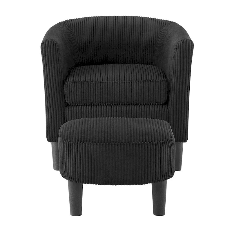 Fauteuil d'appoint moderne en tissu avec repose-pieds ottoman