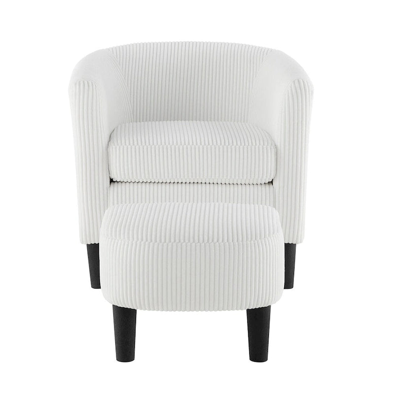 Fauteuil d'appoint moderne en tissu avec repose-pieds ottoman