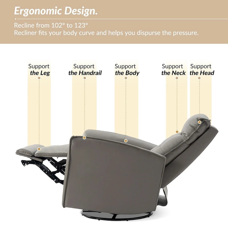 Fauteuil inclinable électrique Alberto Mordern en cuir véritable avec port de chargement USB par HULALA HOME