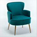 Fauteuil élégant en velours US Pride Furniture avec pieds en métal doré, chaise d'appoint confortable