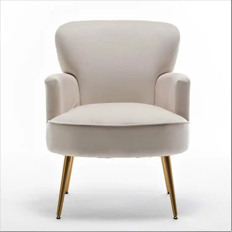 Fauteuil élégant en velours US Pride Furniture avec pieds en métal doré, chaise d'appoint confortable