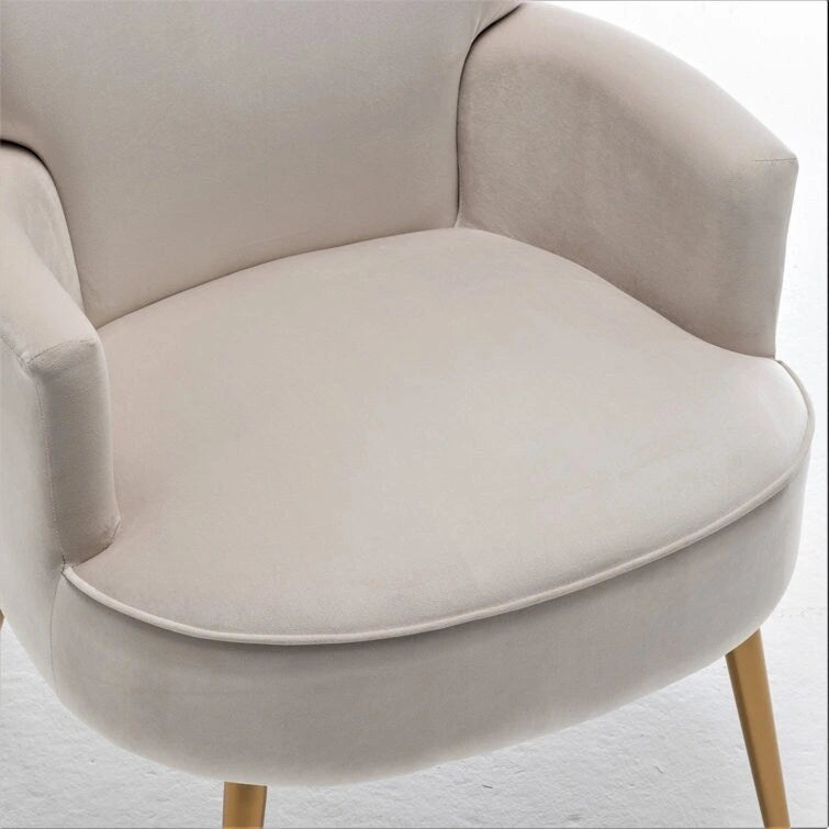 Fauteuil élégant en velours US Pride Furniture avec pieds en métal doré, chaise d'appoint confortable