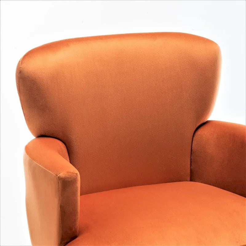 Fauteuil élégant en velours US Pride Furniture avec pieds en métal doré, chaise d'appoint confortable