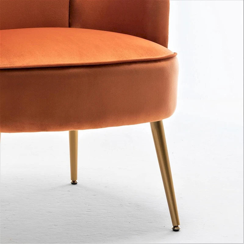 Fauteuil élégant en velours US Pride Furniture avec pieds en métal doré, chaise d'appoint confortable