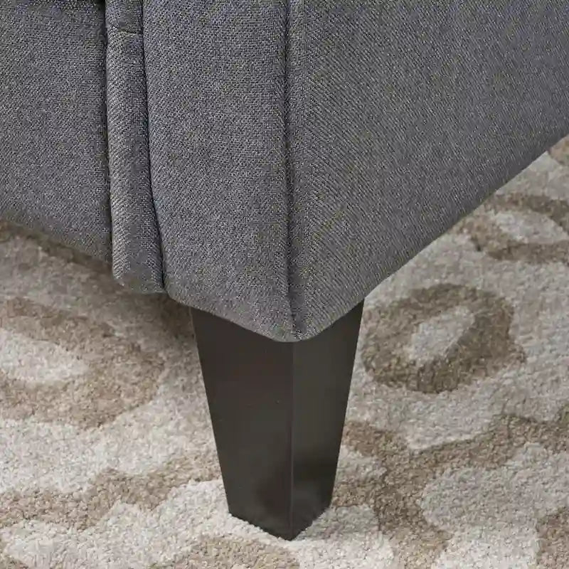 Fauteuil d'appoint avec dossier capitonné et pieds en bois