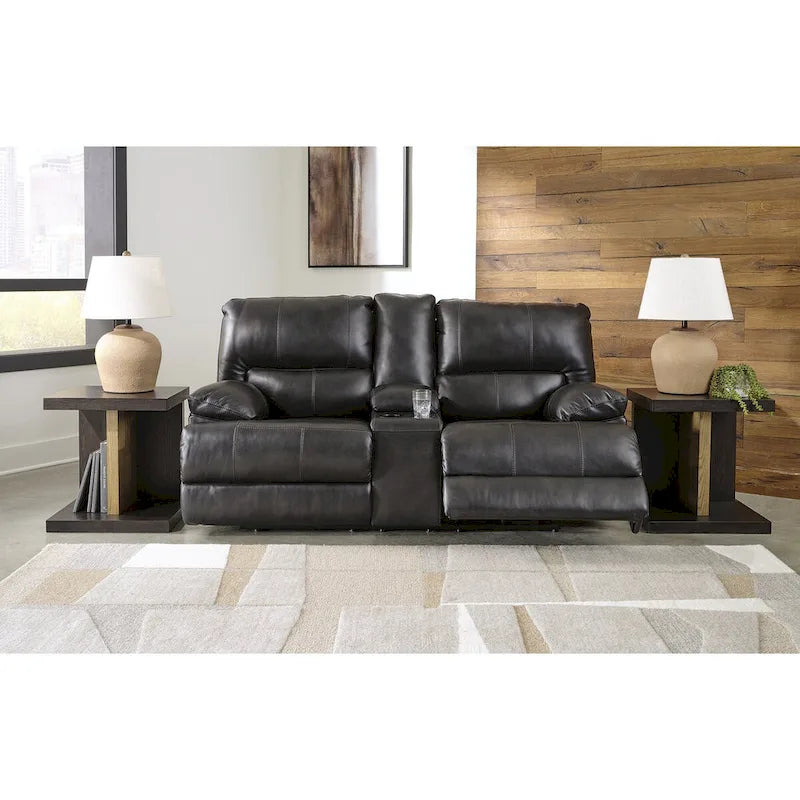 Causeuse inclinable électrique noire de la collection Signature Design by Ashley Mountainous - 82 l x 42 P x 42 H