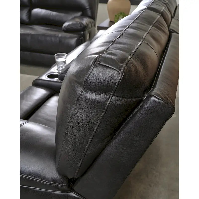 Causeuse inclinable électrique noire de la collection Signature Design by Ashley Mountainous - 82 l x 42 P x 42 H