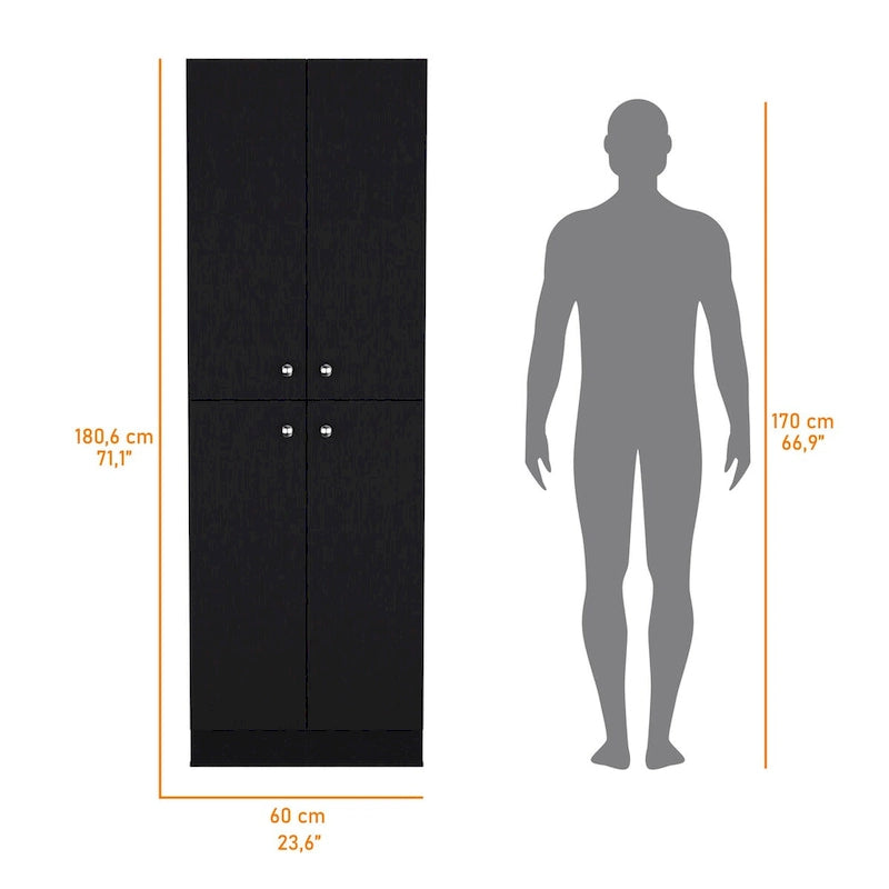 Meuble de rangement Cameron avec 4 portes et 5 étagères dissimulées - S/O