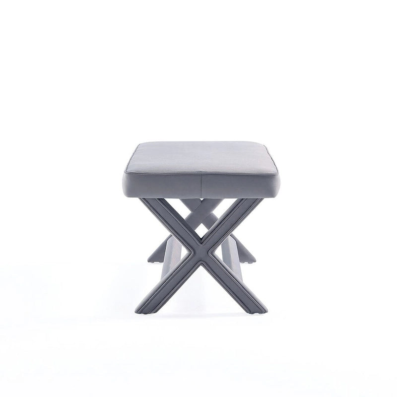 Banc Abigail Manhattan Comfort de style moderne du milieu du siècle, avec revêtement en velours