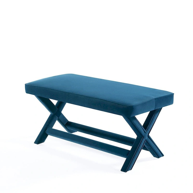 Banc Abigail Manhattan Comfort de style moderne du milieu du siècle, avec revêtement en velours