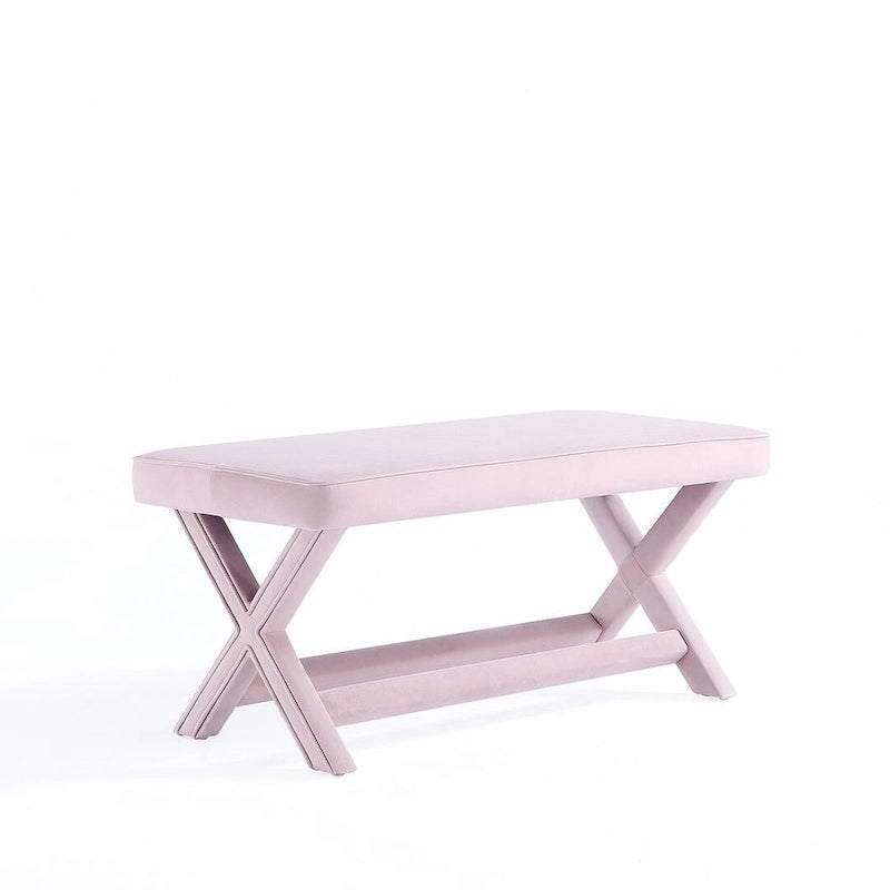 Banc Abigail Manhattan Comfort de style moderne du milieu du siècle, avec revêtement en velours
