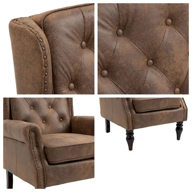 Fauteuil en bois - Fauteuil d'appoint moderne pour salon - 74,5 x 80 x 100 cm