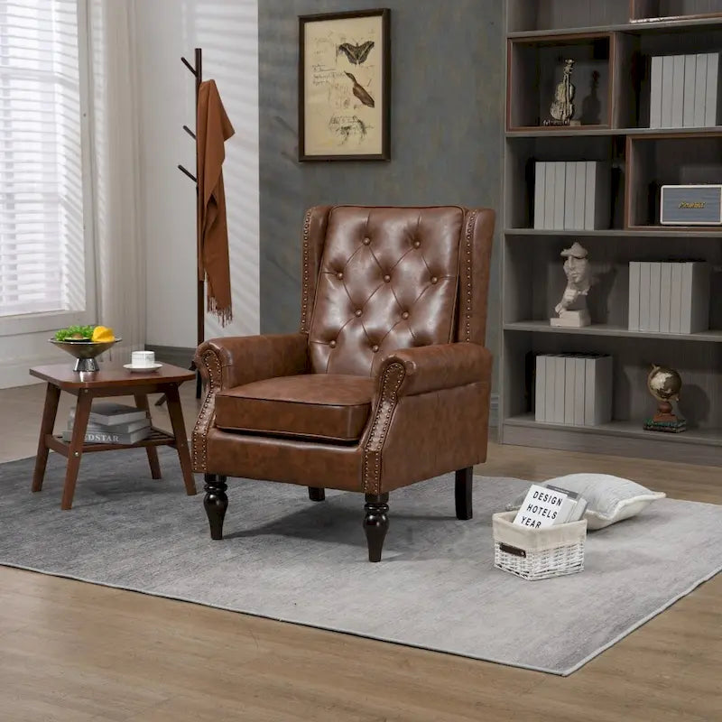 Fauteuil en bois - Fauteuil d'appoint moderne pour salon - 74,5 x 80 x 100 cm