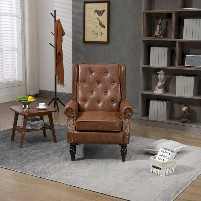 Fauteuil en bois - Fauteuil d'appoint moderne pour salon - 74,5 x 80 x 100 cm