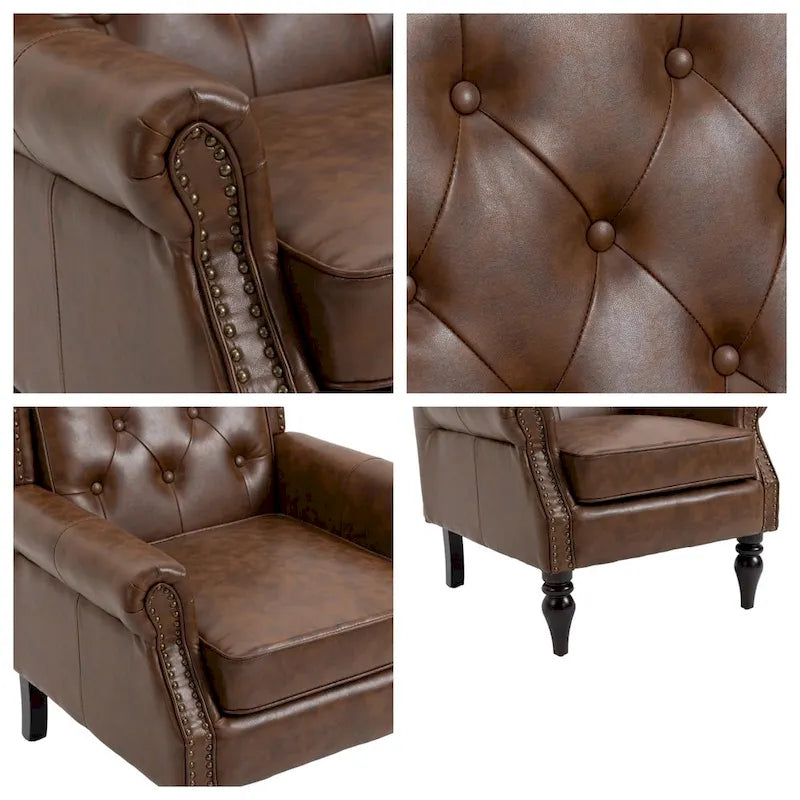 Fauteuil en bois - Fauteuil d'appoint moderne pour salon - 74,5 x 80 x 100 cm