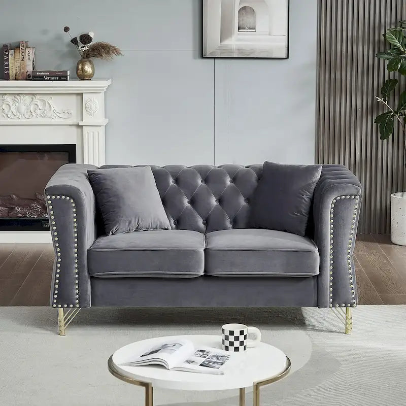 Canapé en velours Chesterfield 60.2