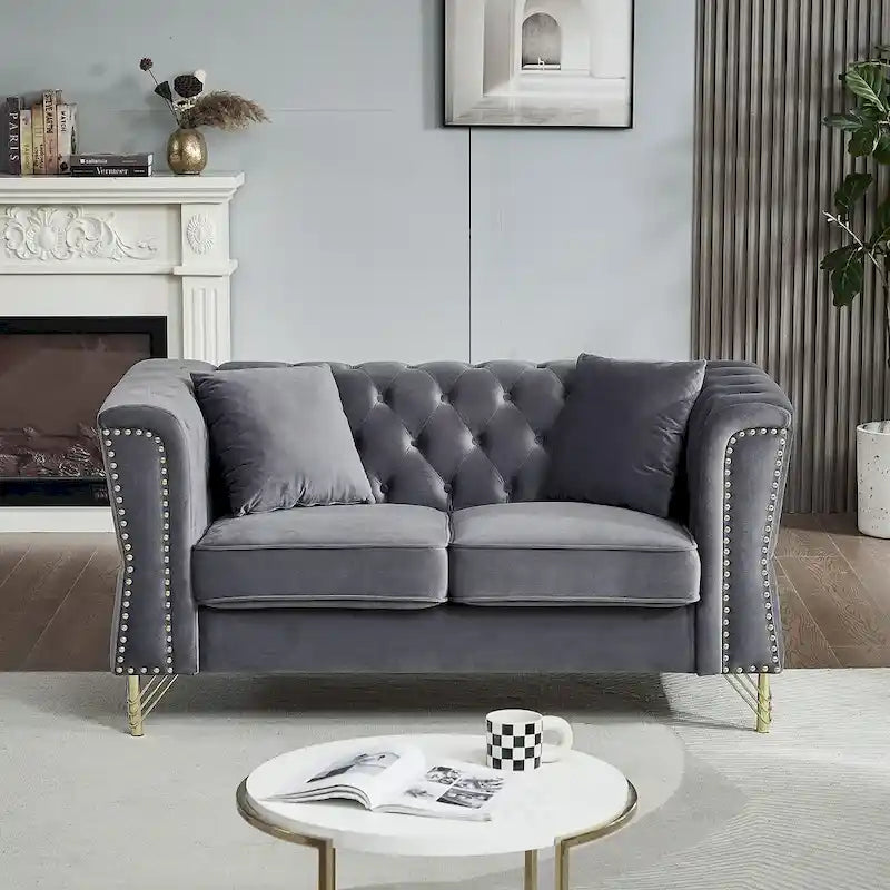 Canapé en velours Chesterfield 60.2