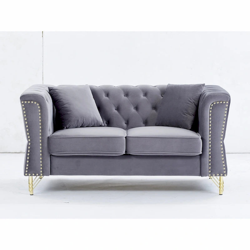 Canapé en velours Chesterfield 60.2