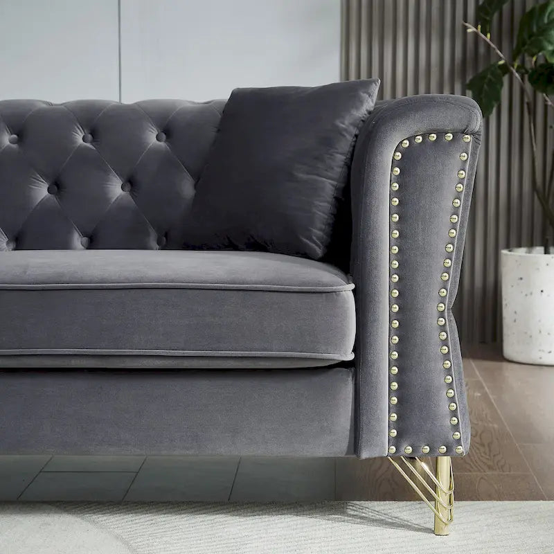 Canapé en velours Chesterfield 60.2