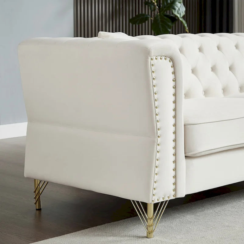 Canapé en velours Chesterfield 60.2