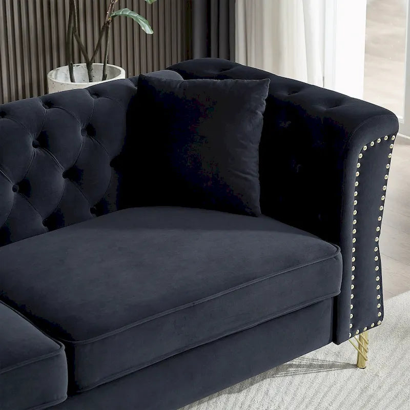 Canapé en velours Chesterfield 60.2