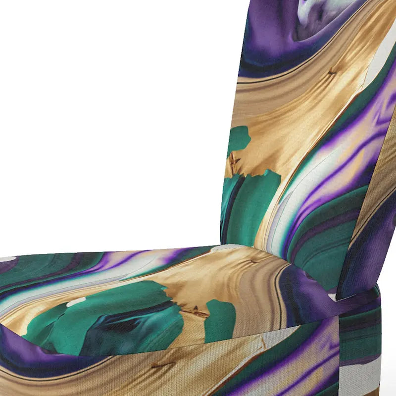 Designart Purple, Green And Gold Bold Strokes I Fauteuil d'appoint moderne et contemporain rembourré et fauteuil moderne