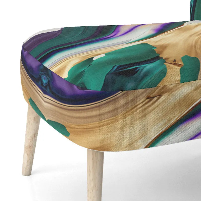 Designart Purple, Green And Gold Bold Strokes I Fauteuil d'appoint moderne et contemporain rembourré et fauteuil moderne