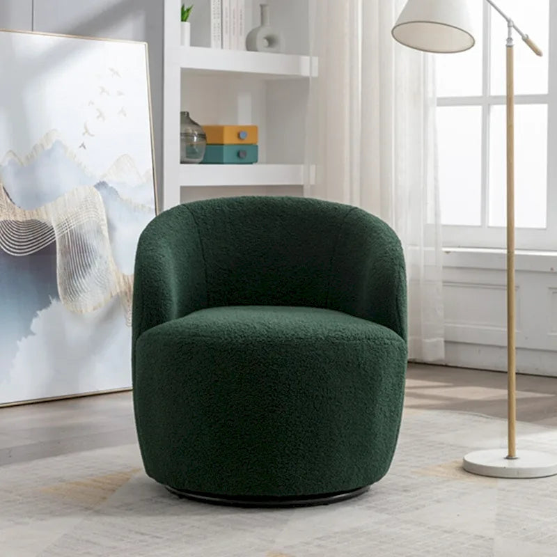 Fauteuil d'appoint pivotant en tissu Teddy, fauteuil club