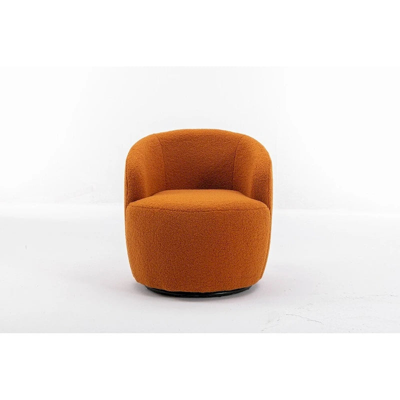 Fauteuil d'appoint pivotant en tissu Teddy, fauteuil club